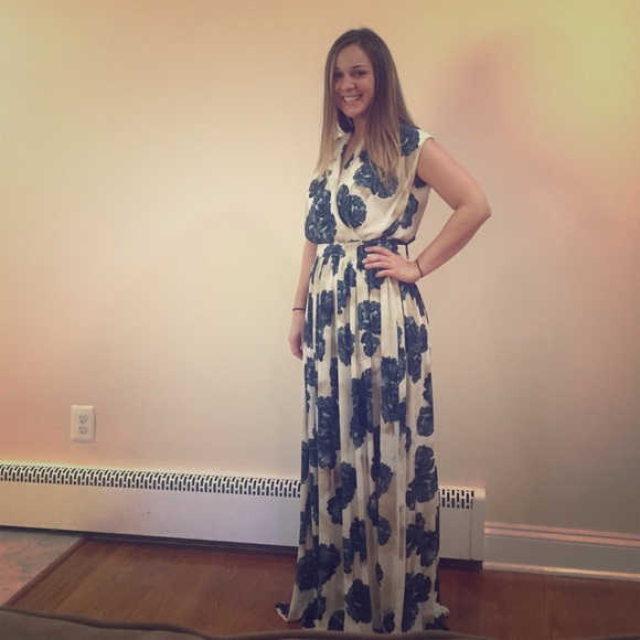 Anthropologie Gorgeous fall floral Maxi gown