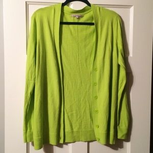 Gap neon lime boyfriend cardigan sweater sz M