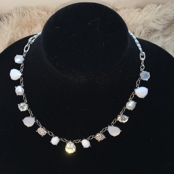 Lovely necklace in silver pave rhinestones