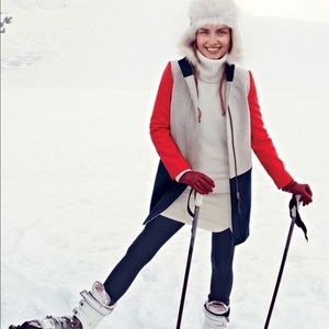 Jcrew Colorblock Funnel Neck Coat