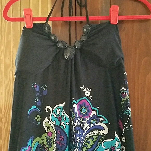 🔴SOLD OTHER 🔴COLORFUL HALTER MAXI DRESS - Picture 2 of 4