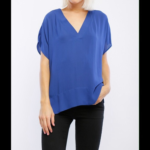 Blue v-neck top