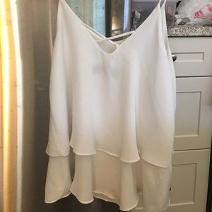 White flow chiffon tank