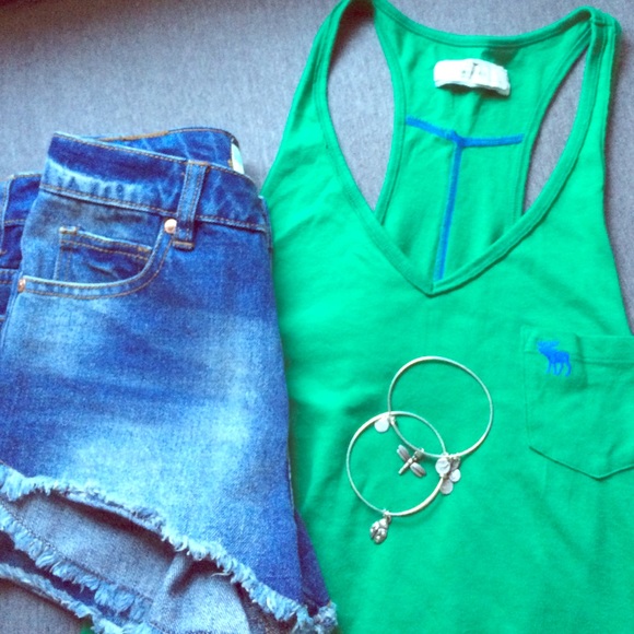 Abercrombie Emerald Racerback Tank Top