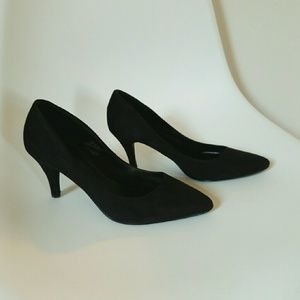 Classic Black Suede Pointy Heels