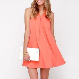 SHINING OUT LOUD BRIGHT CORAL DRESS