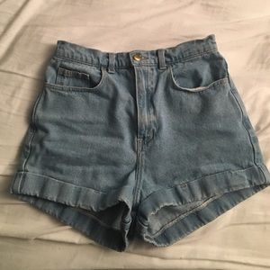 Light Wash American Apparel Jean Cut Off Shorts