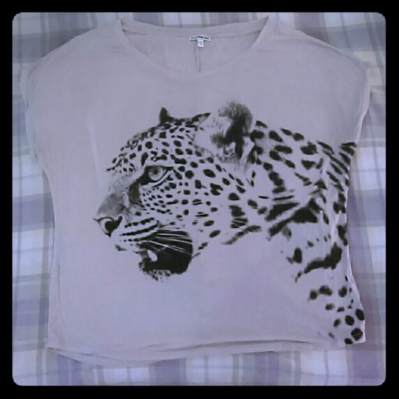 Express Boxy Snow Leopard Graphic Tee