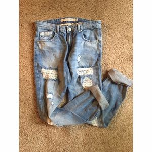 Destroyed Light Wash Jeans