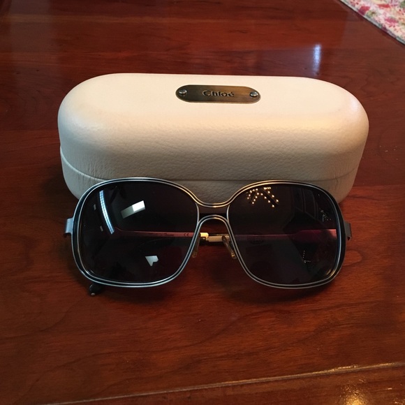Chloe Silver & Black Metal sunglasses