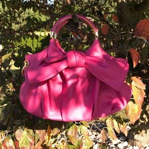 Lulu Guinness hot pink handbag