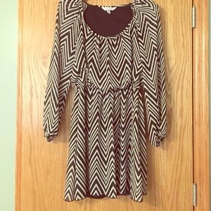 Black and white chevron dress