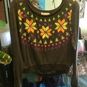 Forever21 grey tribal print sweater