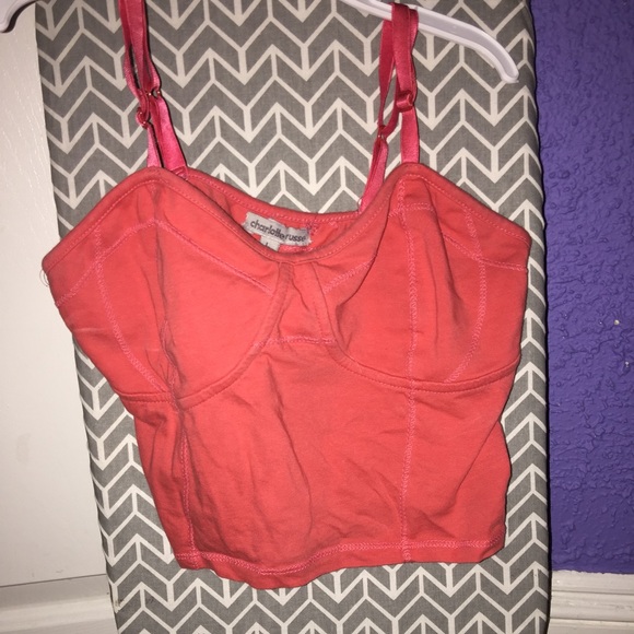 Cute coral/orange crop shirt