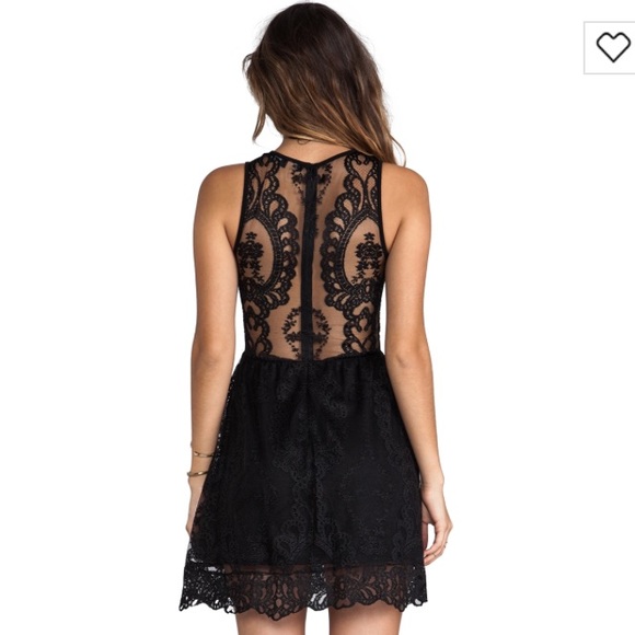 For love and lemons black lace Lulu dress XS