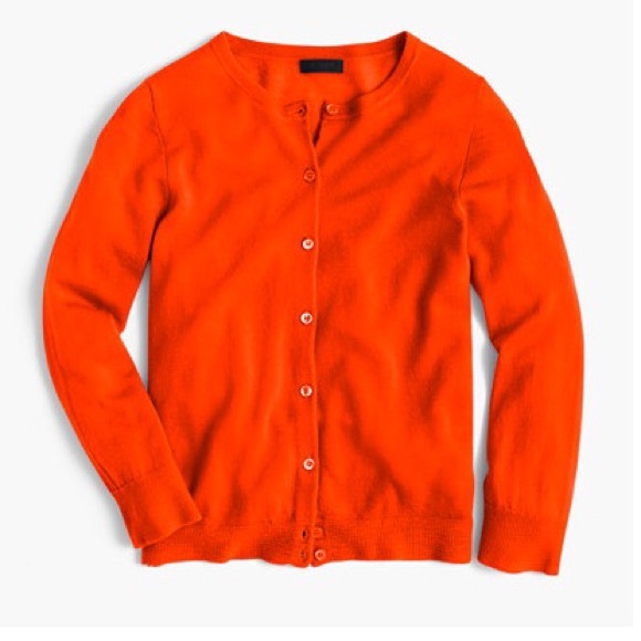 J.Crew 100% Cashmere Red Flamingo Cardigan