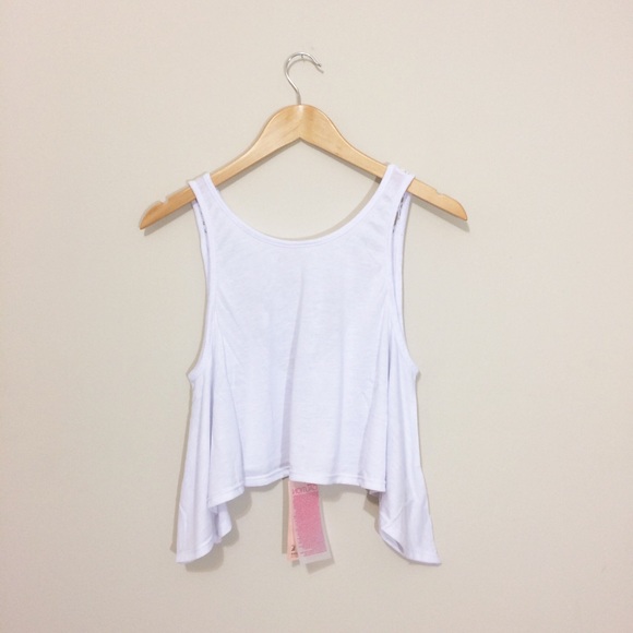 White Crochet Back Sharkbite Beach Tank Top - Picture 4 of 4