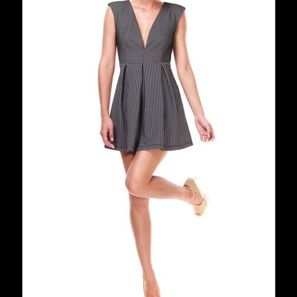 Deep plunge mini dress