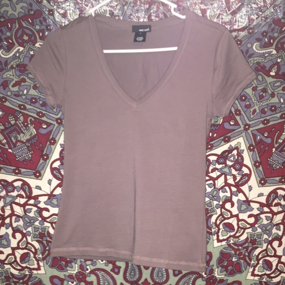 wet seal light brow / purple top.