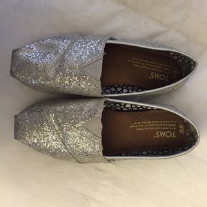 Silver glitter Toms