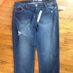 Plus size skinny distressed jeans