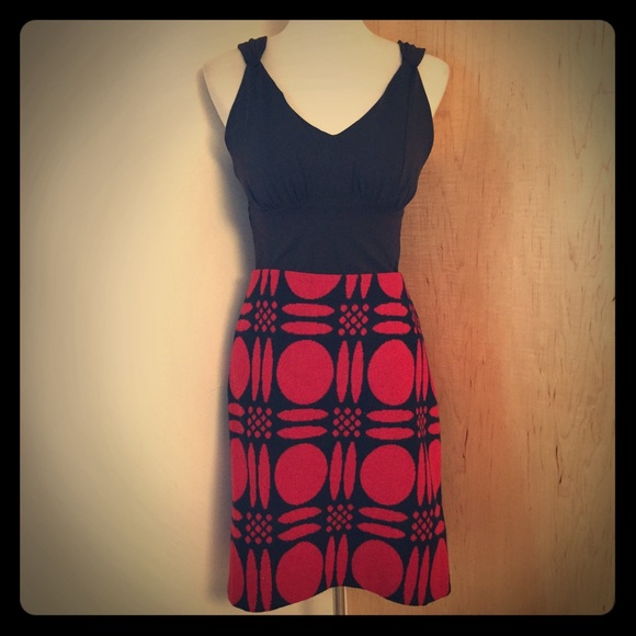 Boden Red & Navy Mod Skirt