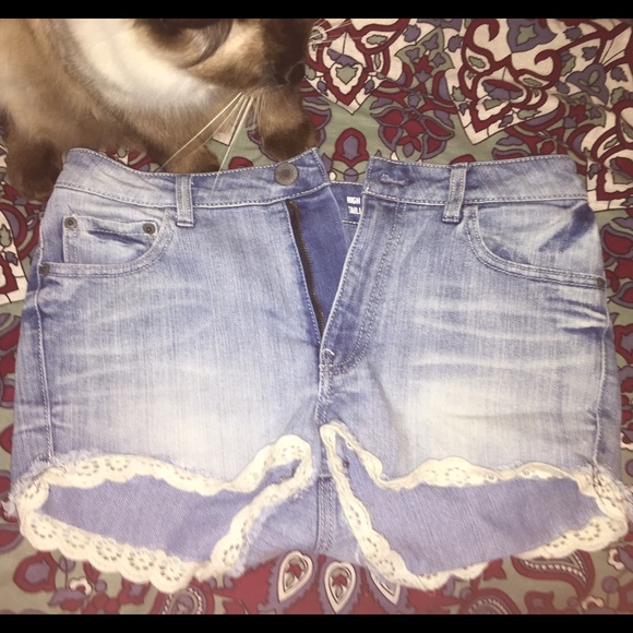 lace Jean shorts