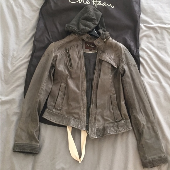 Cole Haan Lamb Skin Moto Jacket