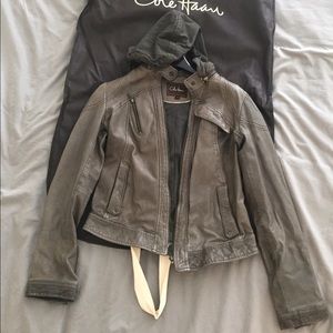 Cole Haan Lamb Skin Moto Jacket