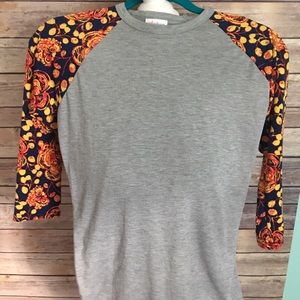 Lularoe randy tee XXS floral sleeves nwt