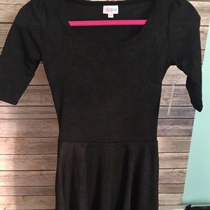 Lularoe Nicole dress XXS black floral embossed nwt