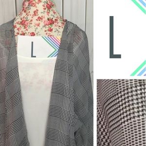 LuLaRoe Lindsay kimono houndstooth large nwt