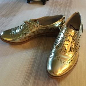 Sam Edelman funky gold oxfords