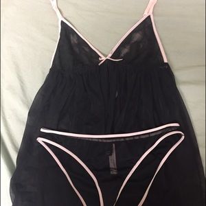 Black and Pink Victoria's Secret Lingerie Set