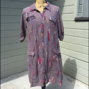 Pale Purple Button Up Tee Dress