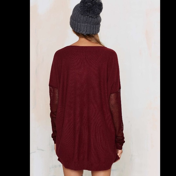 Nasty Gal Glamorous sweater with mesh sleeves - Picture 2 of 4