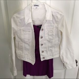 Express White Denim Jean Jacket