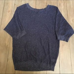 Express Sparkle Blue Plum Dolman Top