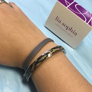 NWT NIB Lia Sophia Leather Wrap Bracelet