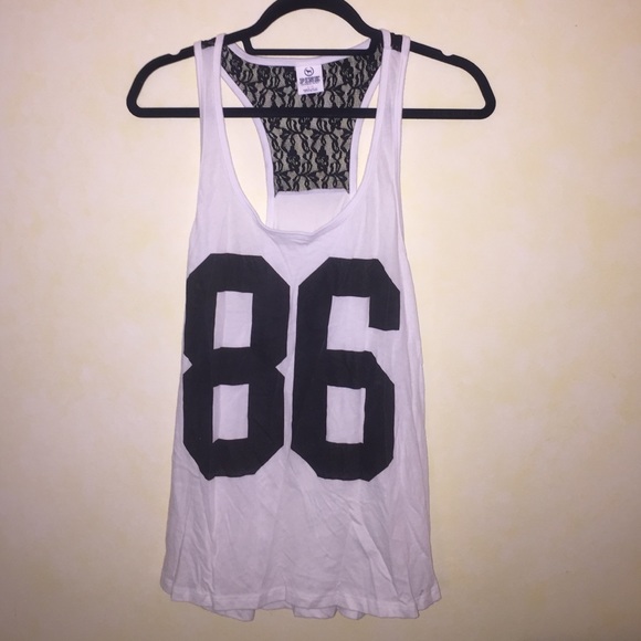 PINK Victoria's Secret Tops - Racer back top with lace panel detail