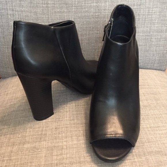 Black A.N.A peeptoe booties!