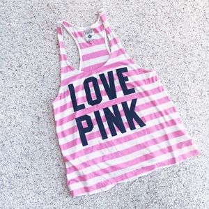 LOVE PINK Victorias Secret pink striped tank top