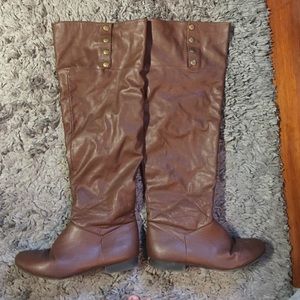 Brown over the knee boots