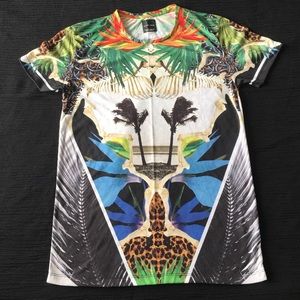 Zara Man small tropical print tee shirt