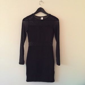 H&M Black Mesh Insert Dress
