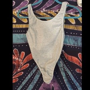 NWOT Ribbed gray bodysuit