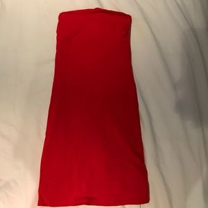 Red orange body on tube dress