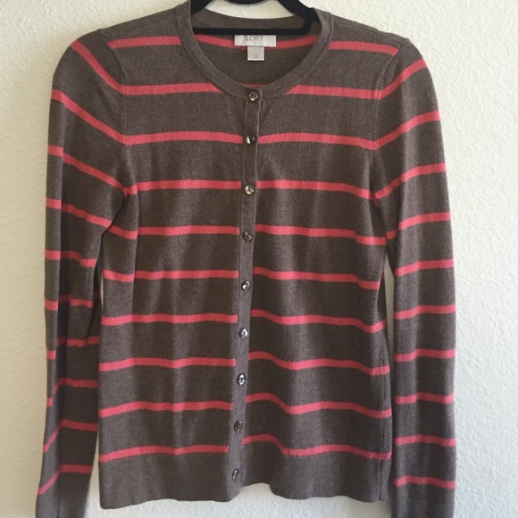 Ann Taylor Loft Striped Cardigan XS