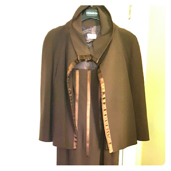 3/4 length cocktail dress w jacket  ribbon detail