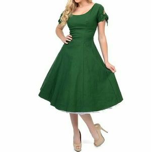 NWT 1950s Green Pinup Dress